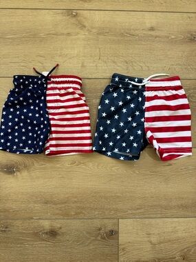 Cat & Jack Kids' Red, White & Blue American Flag Swim Trunks
